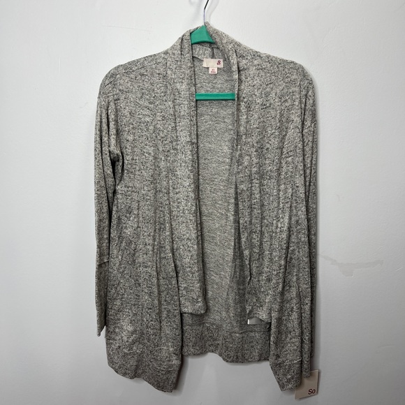 Heather gray open front super soft flowy cardigan nwt - Picture 2 of 5